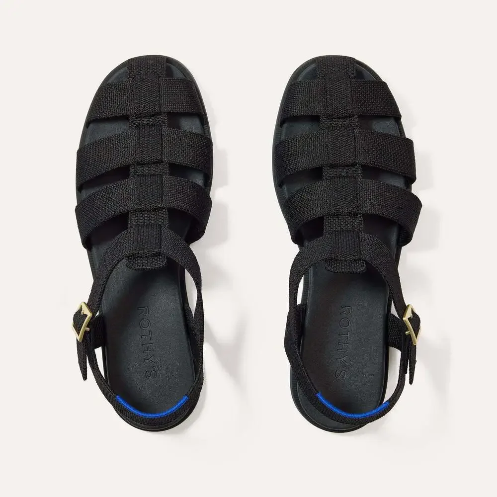 Rothy's The Fisherman Sandal - Black Size 6.5